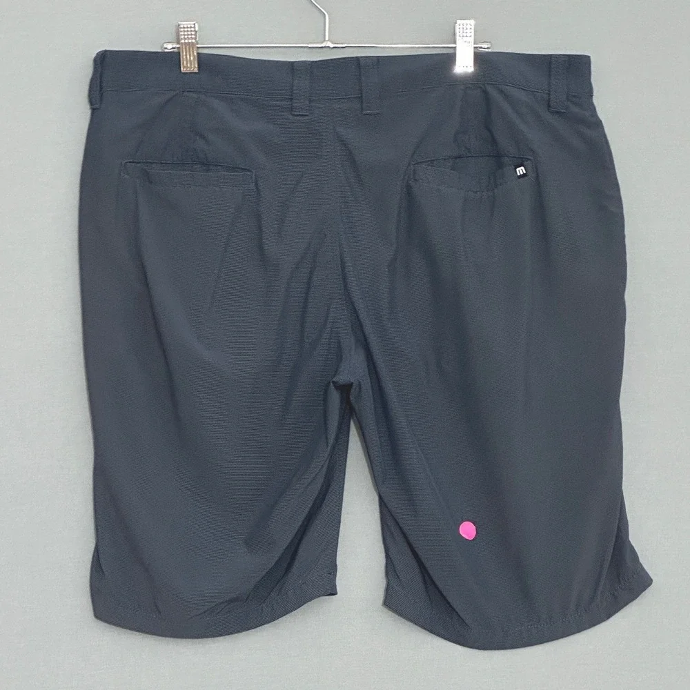 TravisMathew Mens Navy Blue Micro Stripe Hybrid Golf Shorts Size 36 Stretch